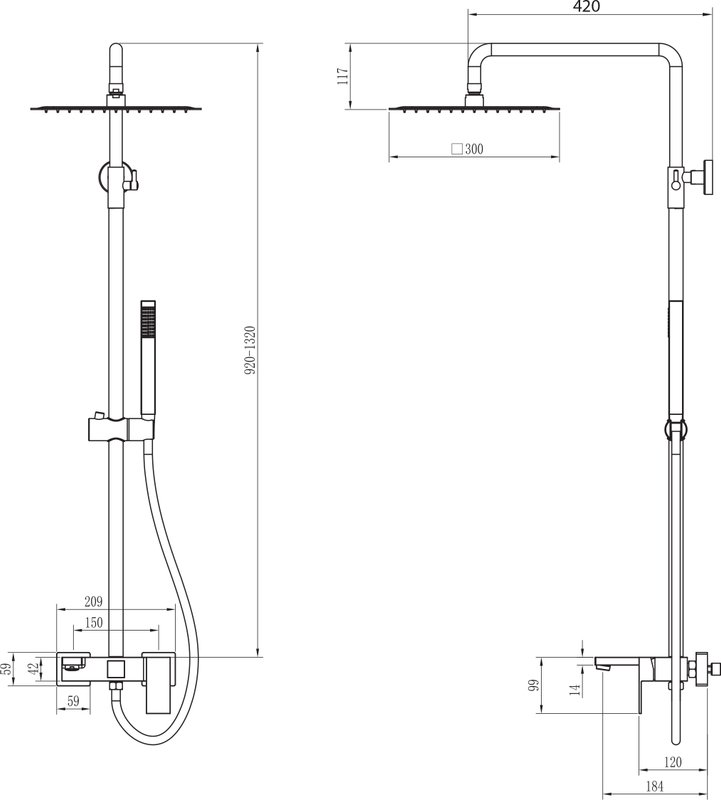 Душевая стойка Boheme Qubic 478-MW белая матовая