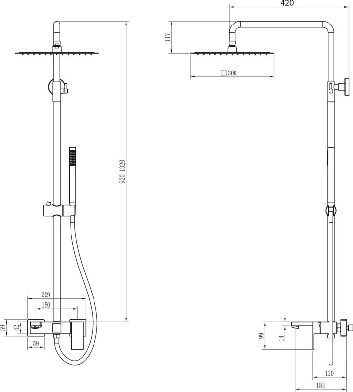 Душевая стойка Boheme Qubic 478-MW белая матовая