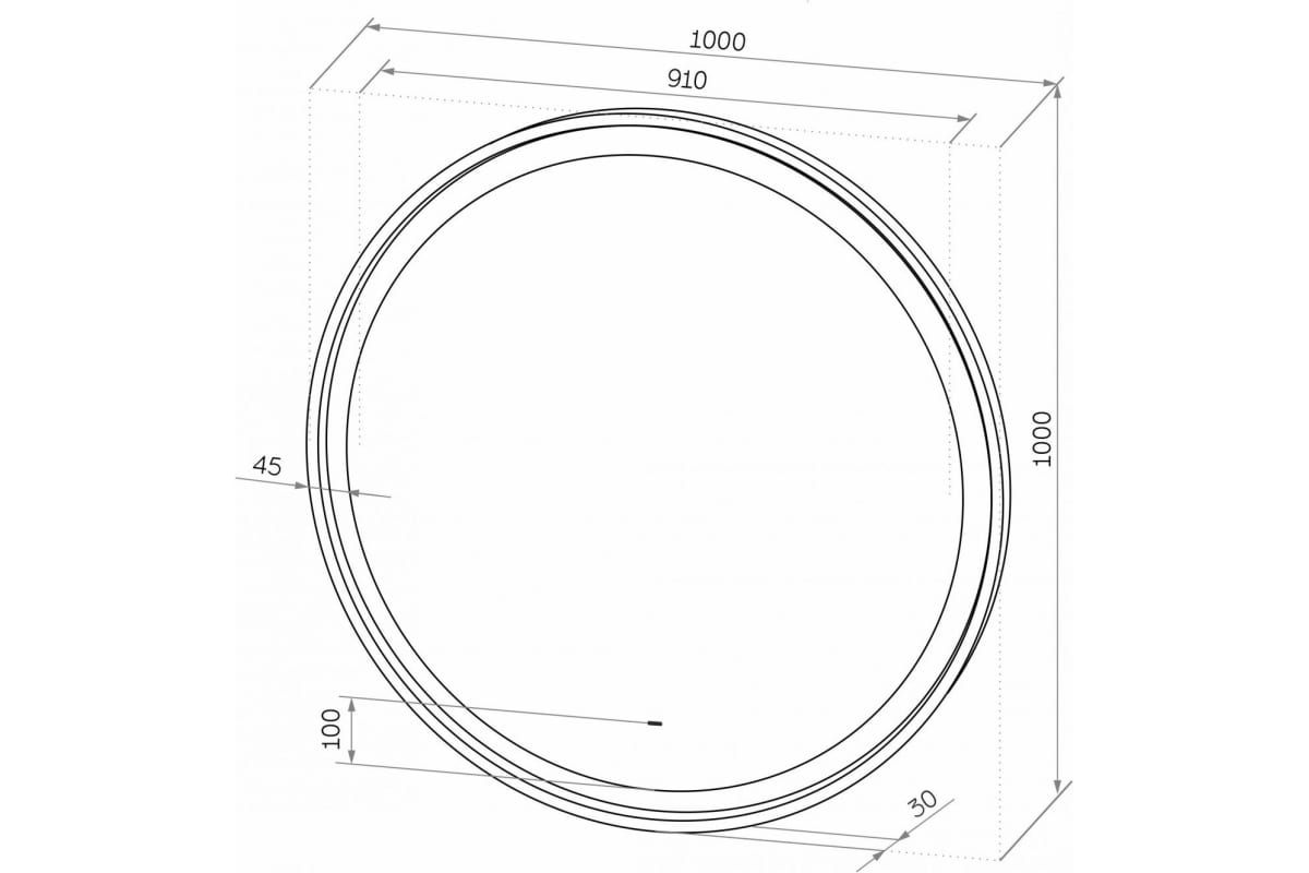 Зеркало Art&max Napoli AM-Nap-1000-DS-F с подсветкой, черное