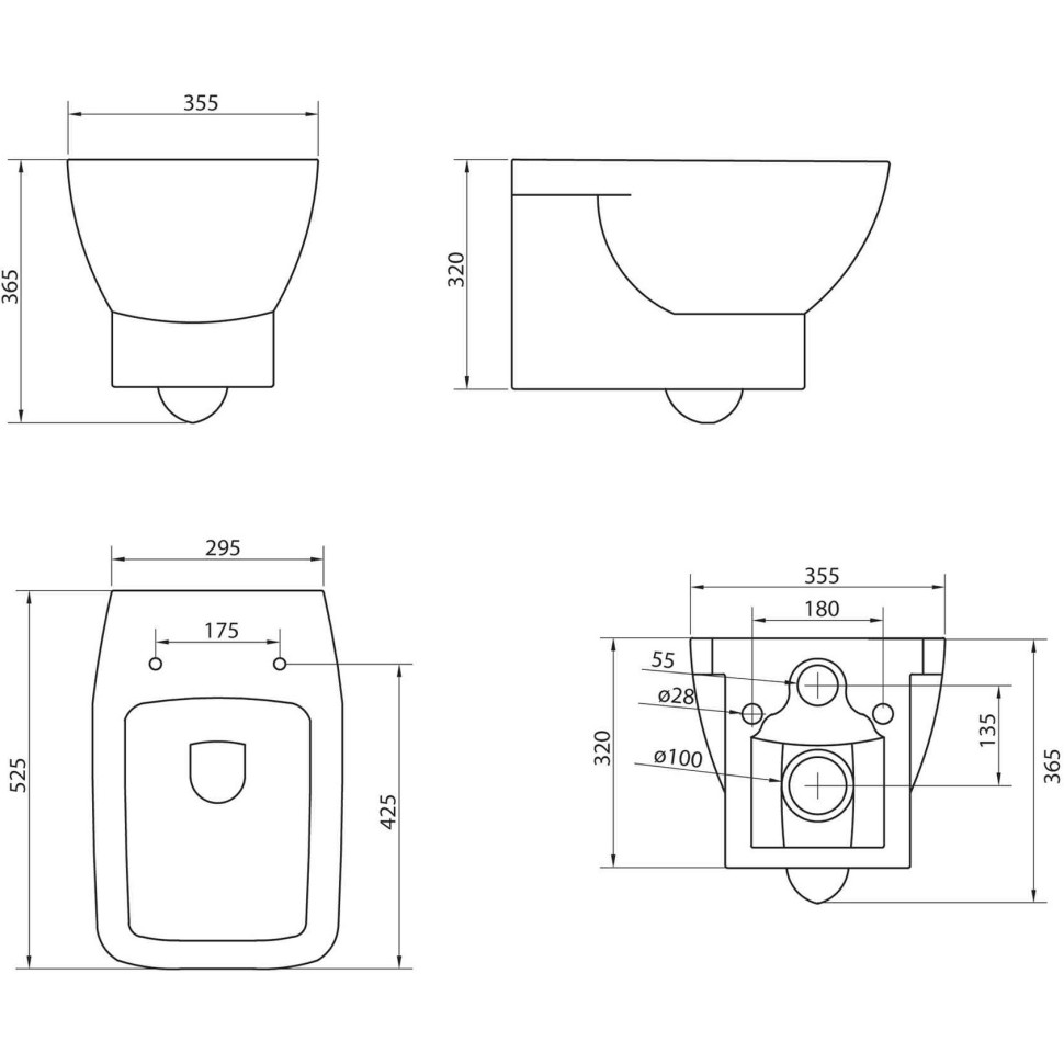 Унитаз подвесной BelBagno Lago BB128CH крышка сиденье BB128SC белый глянец