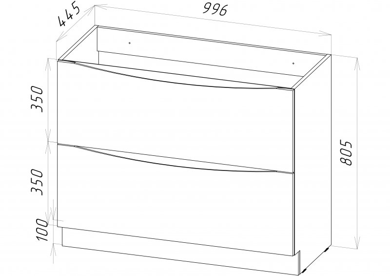 Тумба с раковиной BelBagno Marino 100 MARINO-1000-2C-PIA-BL-P белая глянцевая