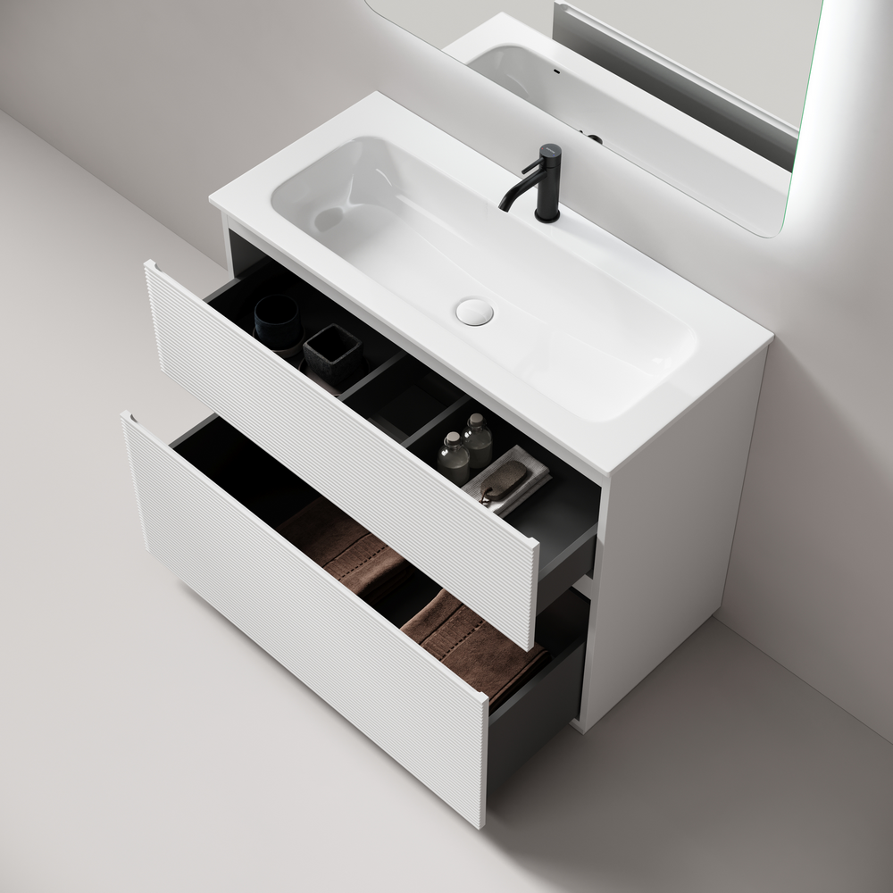 Тумба с раковиной Sancos Folk Floor 100 напольная, Bianco