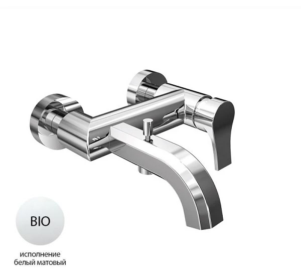 Смеситель для ванны с душем Cezares PRIZMA-VDP-BIO белый матовый