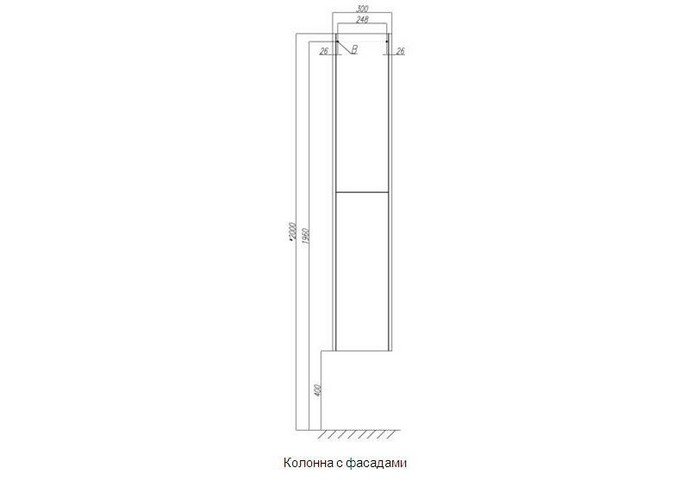 Шкаф-пенал Aquaton Йорк 30см 1A171203YOAY0 белый, выбеленное дерево