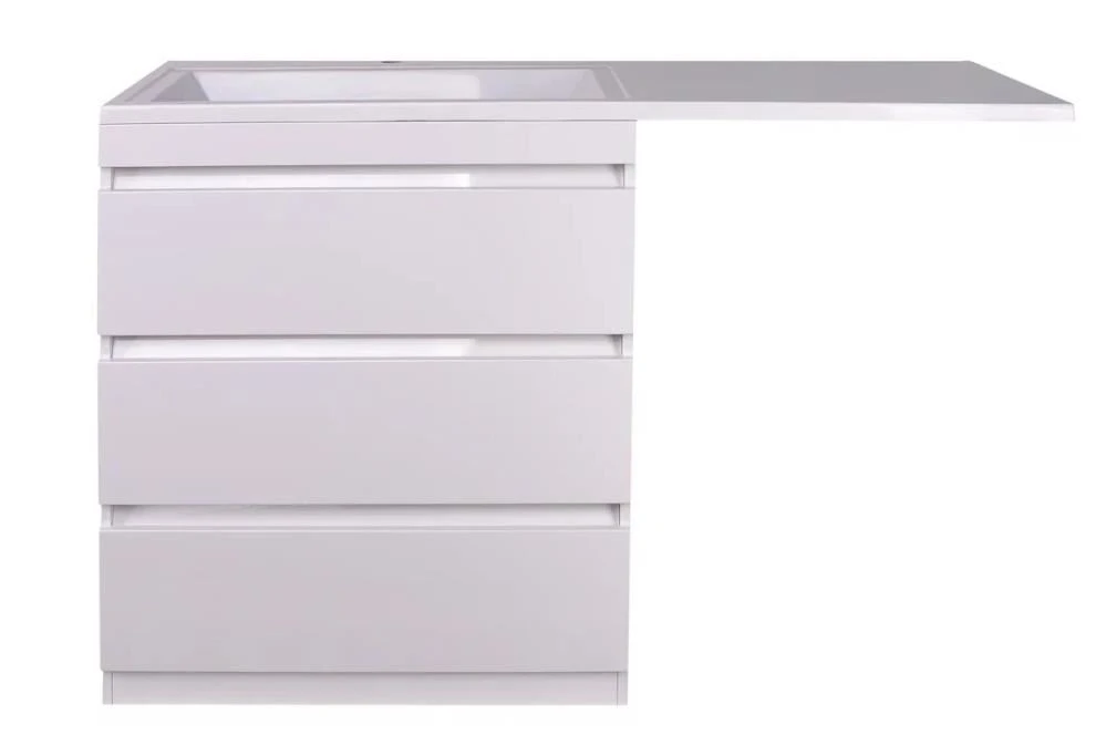 Тумба с раковиной Style Line Даллас 150 напольная, левая, белый глянец