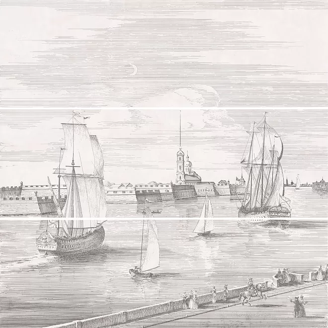 Панно Город на воде SPb матовый (из 3 ч. разм. 25x75) обрезной 75x75x0,9, 1, шт