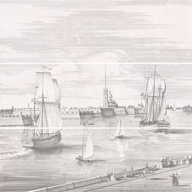 Панно Город на воде SPb матовый (из 3 ч. разм. 25x75) обрезной 75x75x0,9, 1, шт