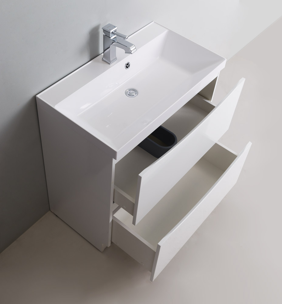 Тумба с раковиной BelBagno Marino 90 MARINO-900-2C-PIA-BL-P белая глянцевая