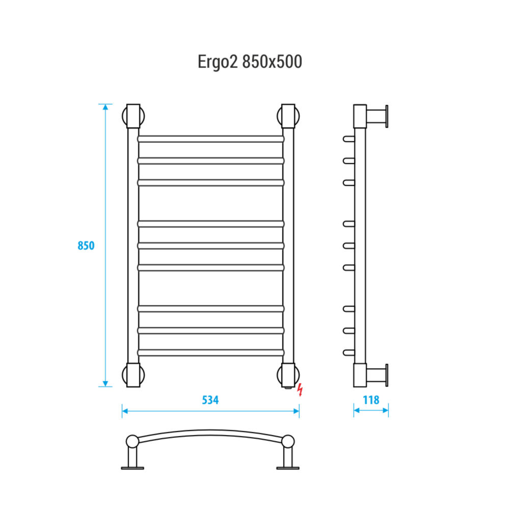 Полотенцесушитель электрический Energy Ergo2 85х50 см EETR0ERGO2855000000 хром