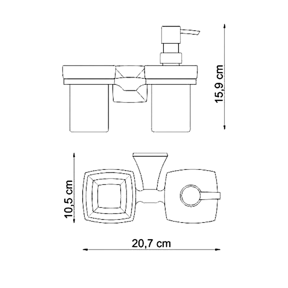 Дозатор Wasserkraft Wern K-2589 со стаканом, хром