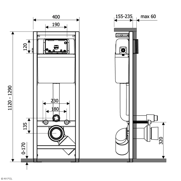 Инсталляция для унитаза KKPol Economic ZSP/M400/0/K