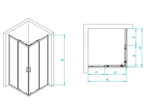 Душевой уголок RGW Passage PA-030-B 90x90см 3508103099-14 профиль черный, стекло прозрачное