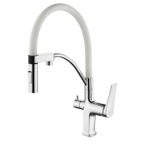 Смеситель для кухни Lemark Comfort LM3074C-White белый / хром