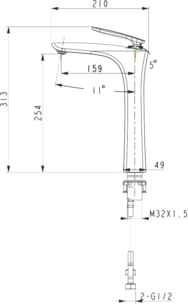 Смеситель для раковины Timo Helmi 4011/03F черный матовый