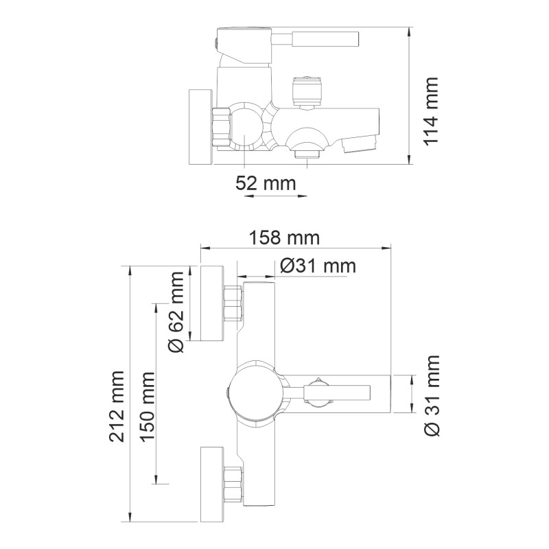 Смеситель для ванны с душем Wasserkraft Main 4101 хром