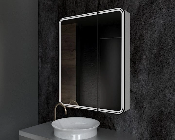 Зеркало-шкаф с подсветкой, левый ART&MAX VERONA AM-Ver-800-800-2D-L-DS-F