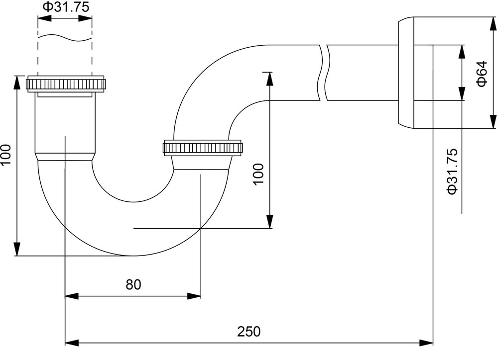 Сифон для раковины Timo 961/03L черный