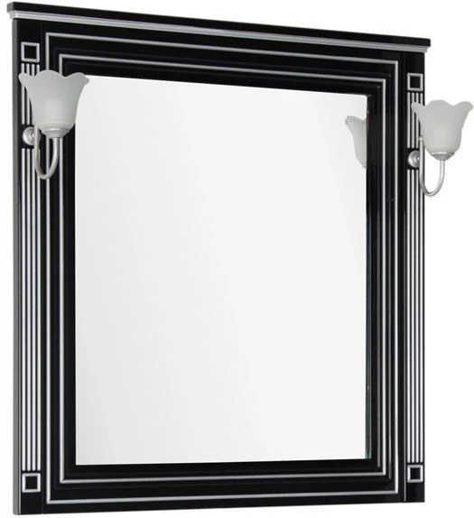 Зеркало Aquanet Паола 90 черный/серебро