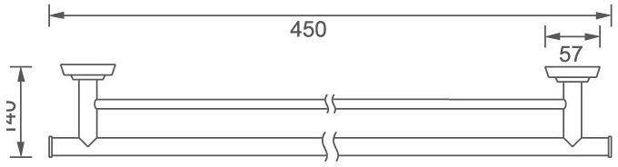 Полотенцедержатель Aquanet 4624D золото