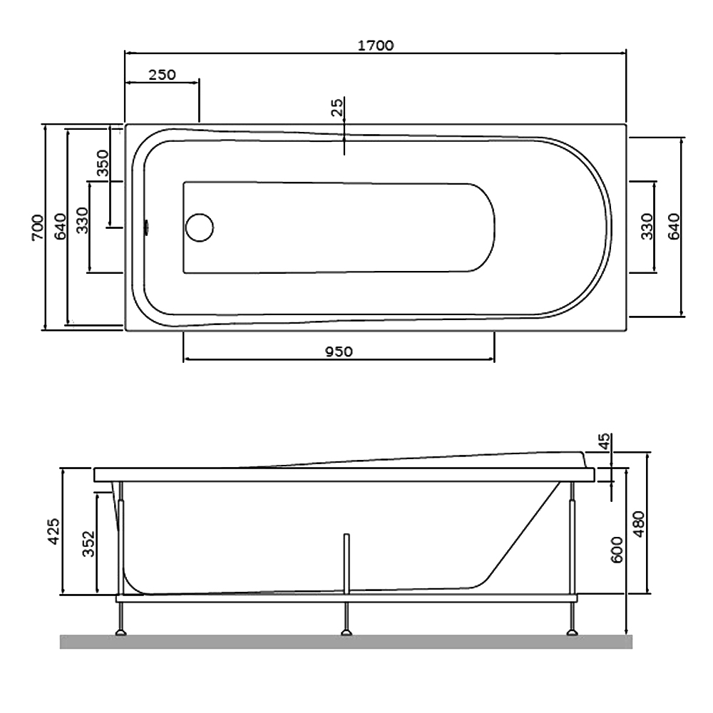 Экран AM.PM Like 170x70 W80A-170-070W-P белый