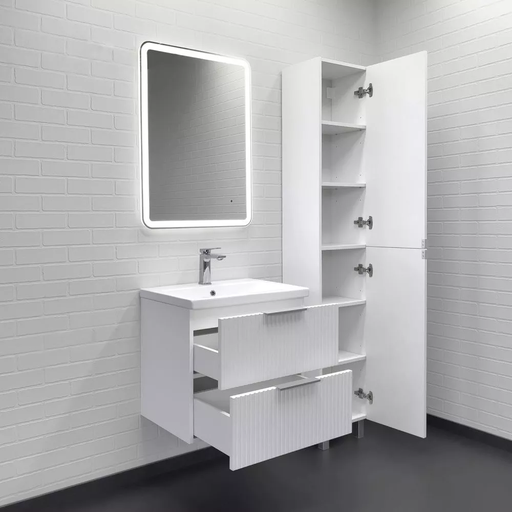 Тумба с раковиной Comforty Лима 60П2 белая матовая (раковина Como 60)