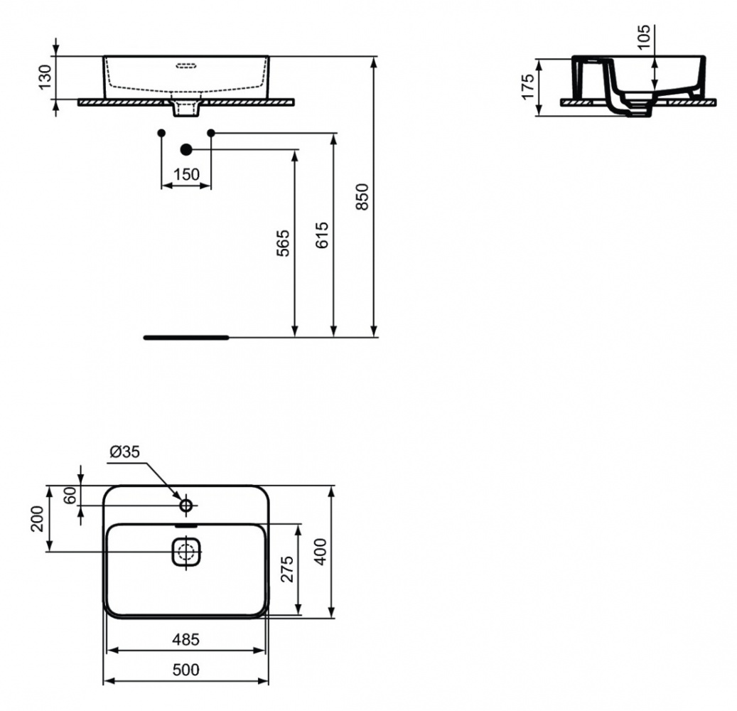 Раковина накладная Ideal Standard Strada II Vessel T296601 белая