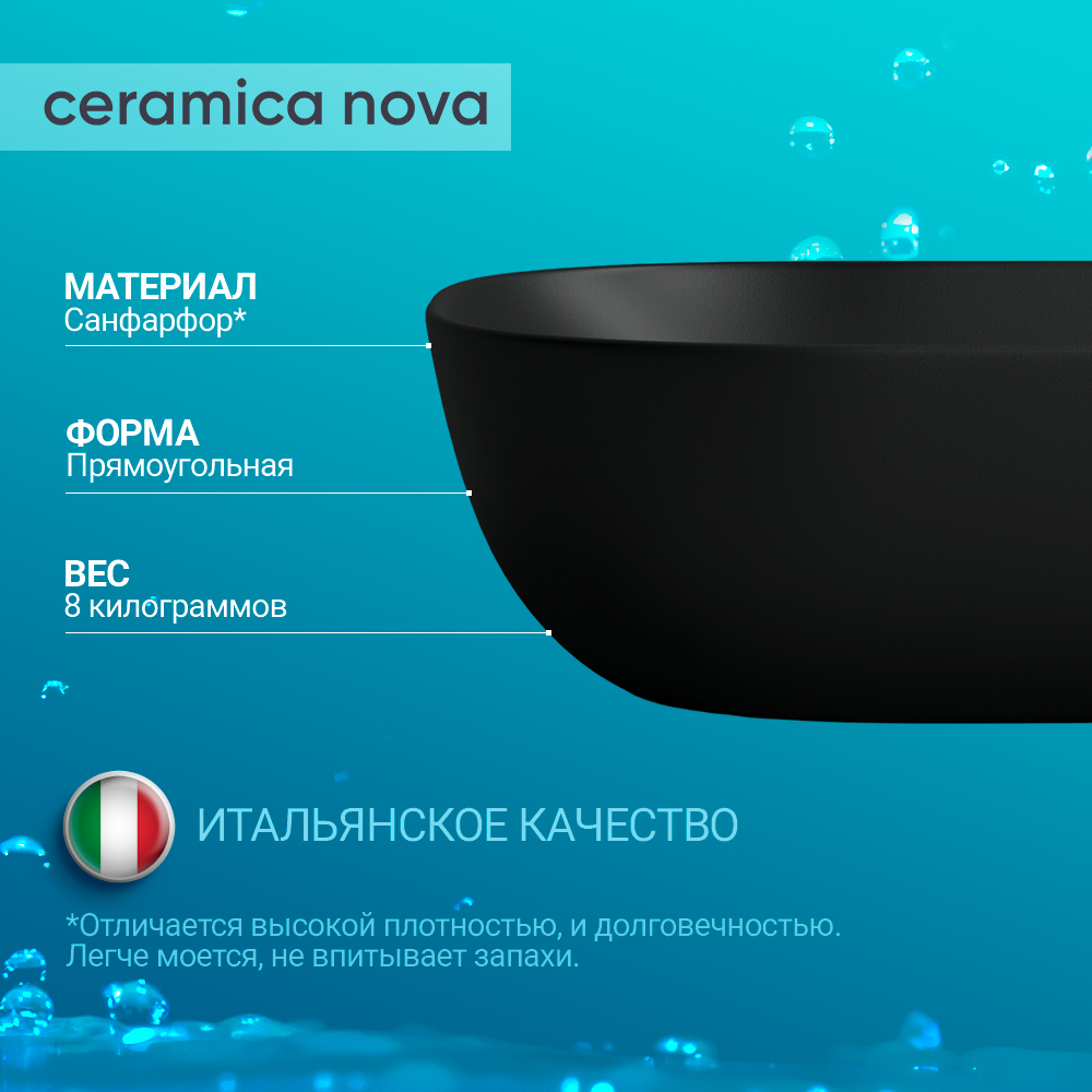 Раковина накладная Ceramica nova Element CN6009MB черная матовая