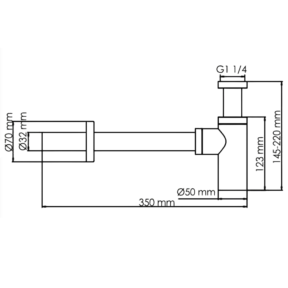 Сифон для раковины Wasserkraft Glan A171 черный глянец