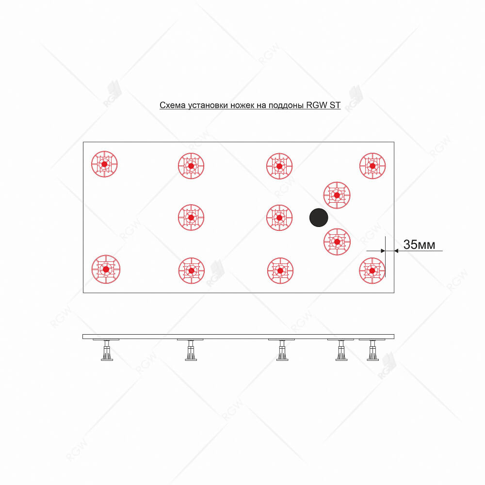 Ножки RGW N-12 (12 штук) RGW 03231210-00