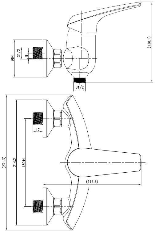 Смеситель Aquanet Conte SD91387 для душа