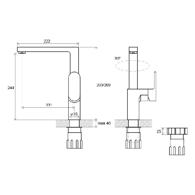 Смеситель для кухни Ravak Chrome CR 016.00 X070054