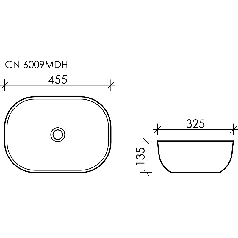 Раковина накладная Ceramica Nova Element 45 CN6009MDH антрацит матовый