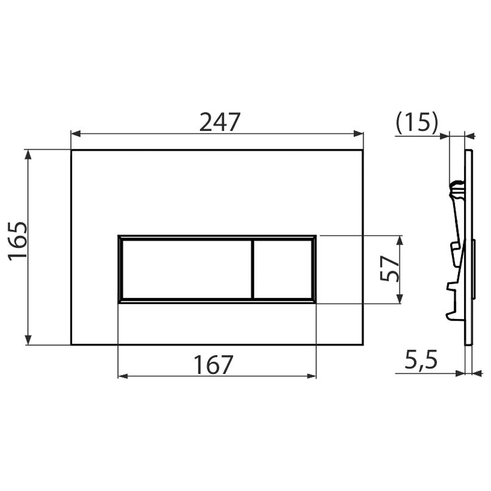 Кнопка смыва AlcaPlast THIN M571 xром глянцевая