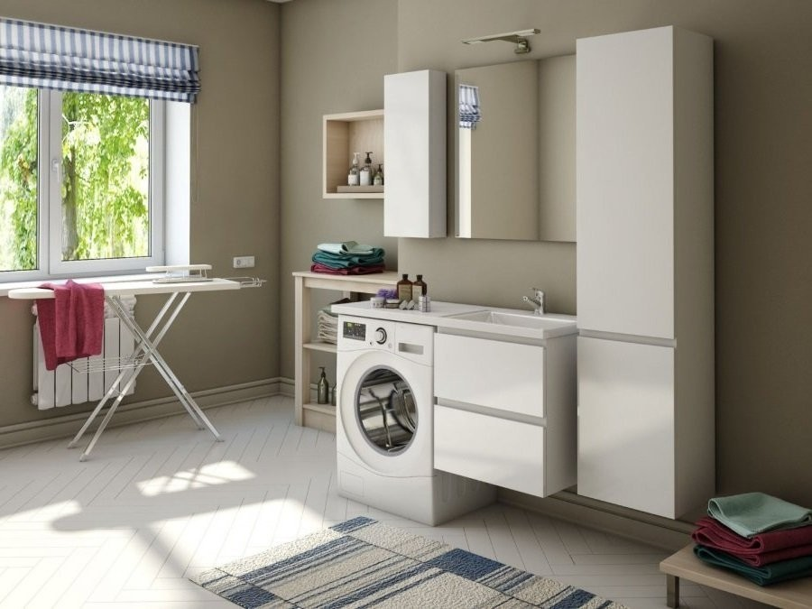 Тумба с раковиной Эстет Dallas Luxe 100 R ФР-00002307 белая глянцевая