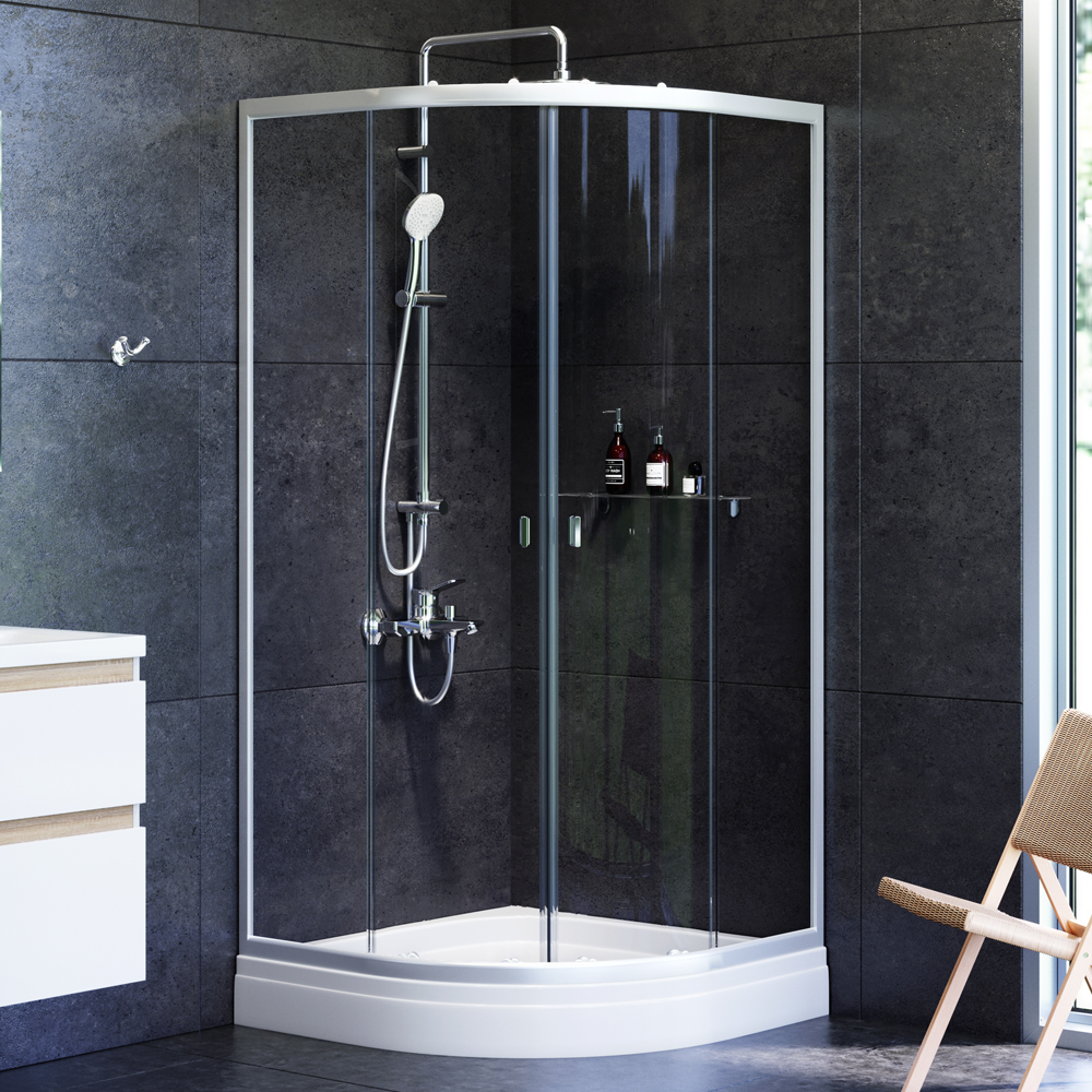 Душевой уголок AM.PM X-Joy 90x90см W88G-205-090MT64 профиль матовый хром, стекло прозрачное