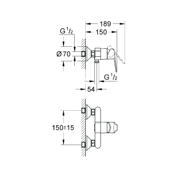 Смеситель для душа Grohe BauEdge 23333000 хром