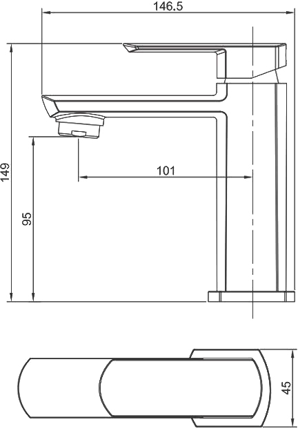 Смеситель для раковины Aquanet Cinetic AF120-10С хром