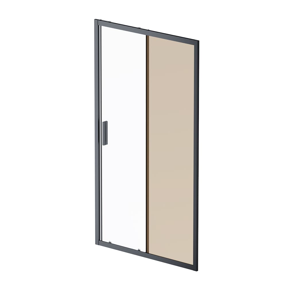 Дверь душевая в нишу AM.PM Gem 110см W90G-110-1-195BBr профиль черный, стекло прозрачное/бронзовое