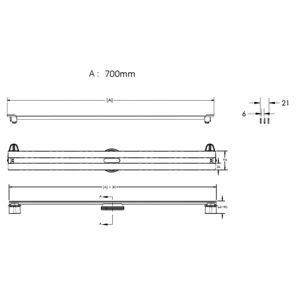 Душевой лоток Berges Super Slim 70 090153 хром матовый