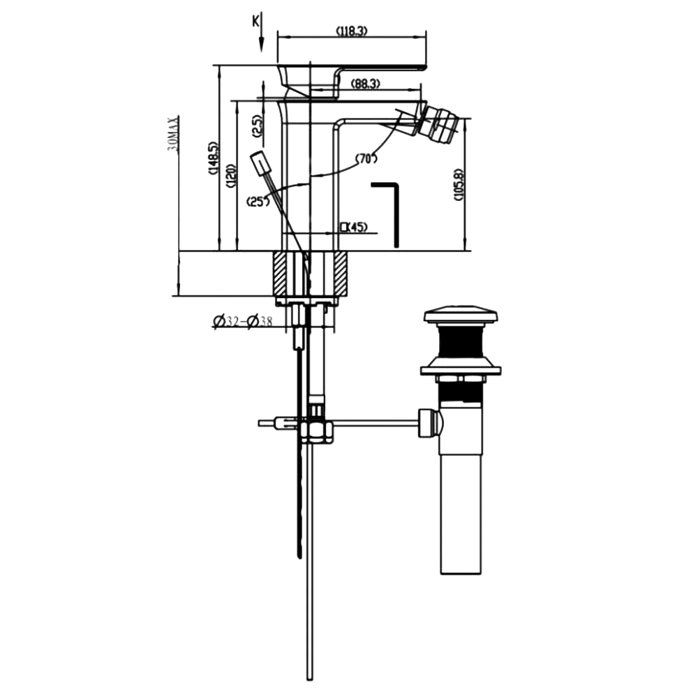 Смеситель для биде Bravat Phillis F356101C-ENG хром