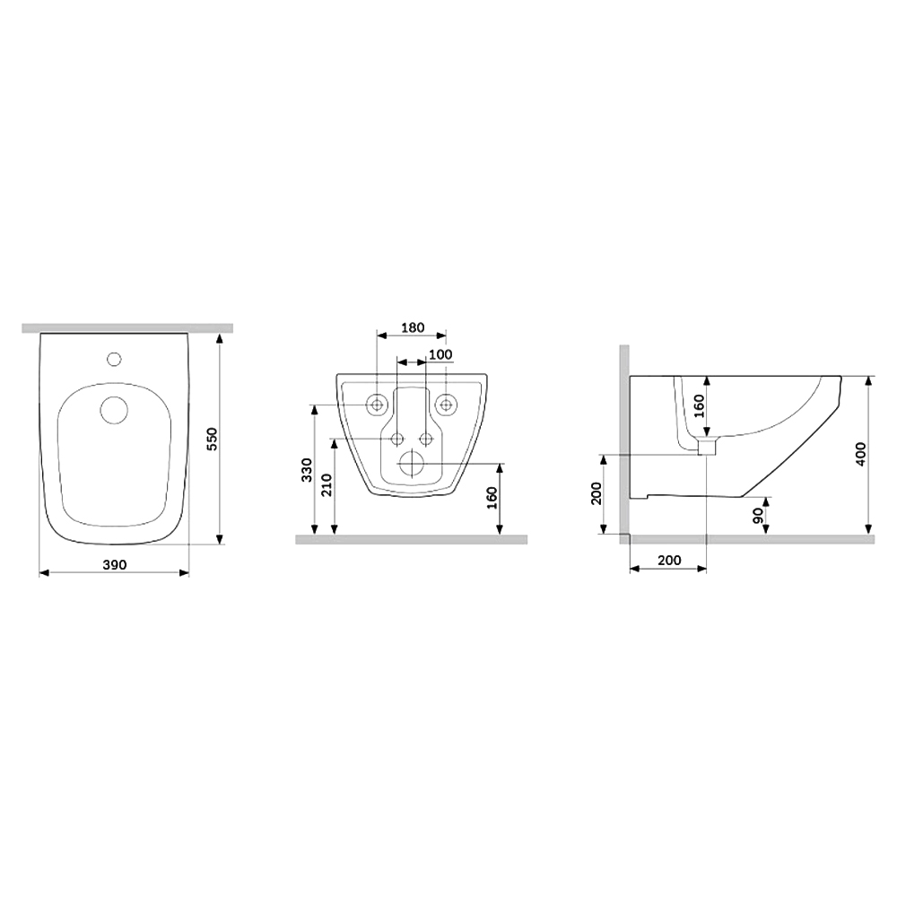 Биде подвесное AM.PM Inspire 2.0 C50A3411WH белый глянец