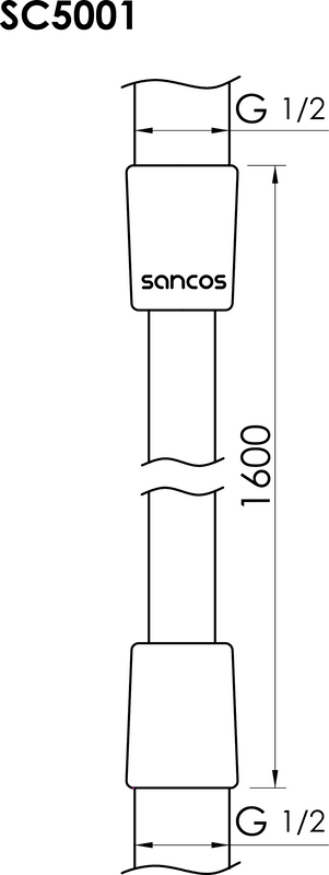 Душевой шланг Sancos 160см SC5001MB черный матовый