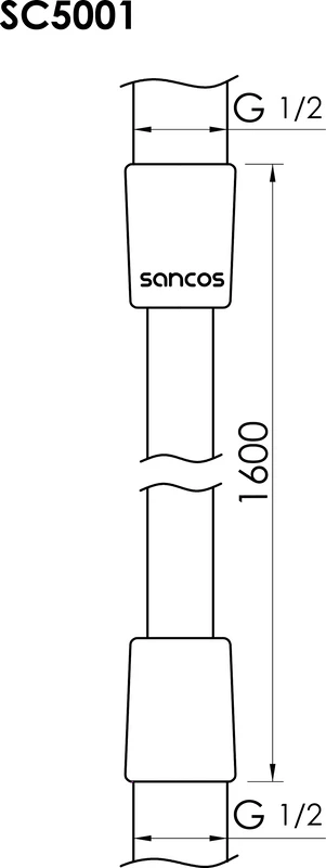 Душевой шланг Sancos 160см SC5001CH хром