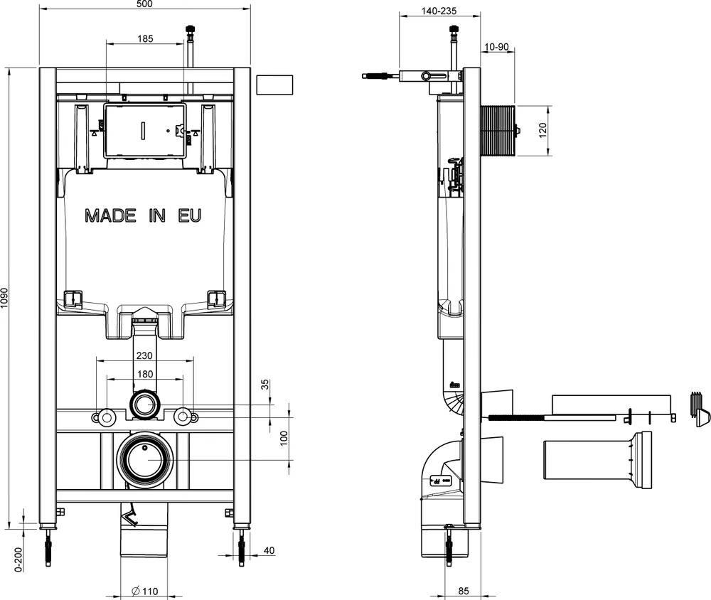 Комплект Jacob Delafon Patio E21740RU-00 кнопка хром