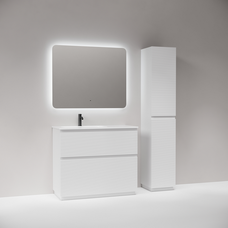 Тумба под раковину Sancos Folk Floor 100 FL100FLW левая, напольная, Bianco