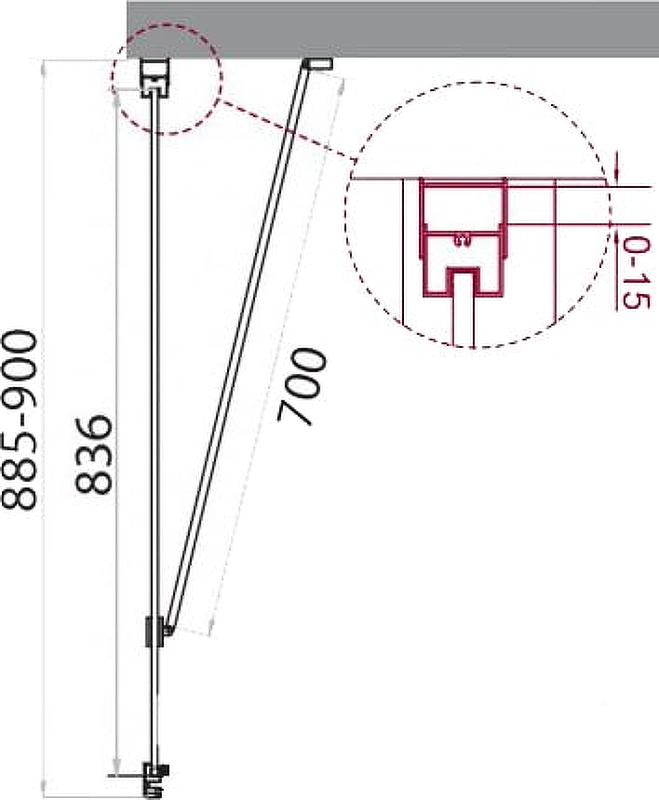 Боковая стенка BelBagno MARMI-90-FIX-C-Cr