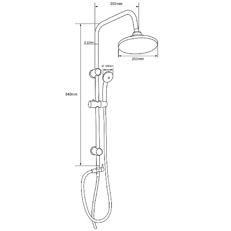 Душевая стойка Aquanet Passion R AF300-70-R-B черная матовая