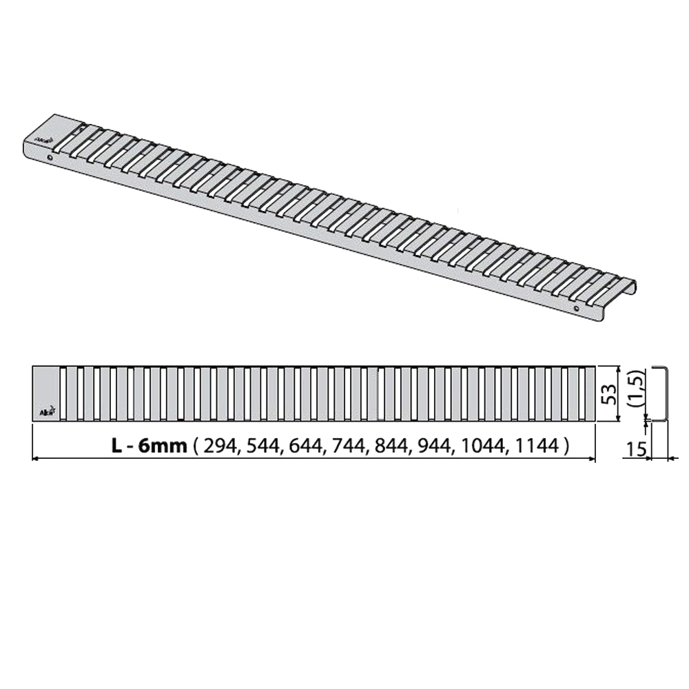 Решетка AlcaPlast Line 85 LINE-850L хром