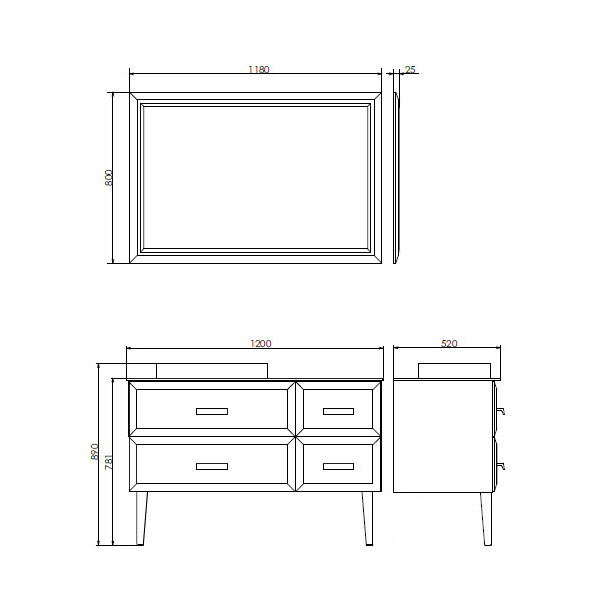 Тумба с раковиной Comforty Империя 120 00-00003852CF белая, с антрацитовой столешницей
