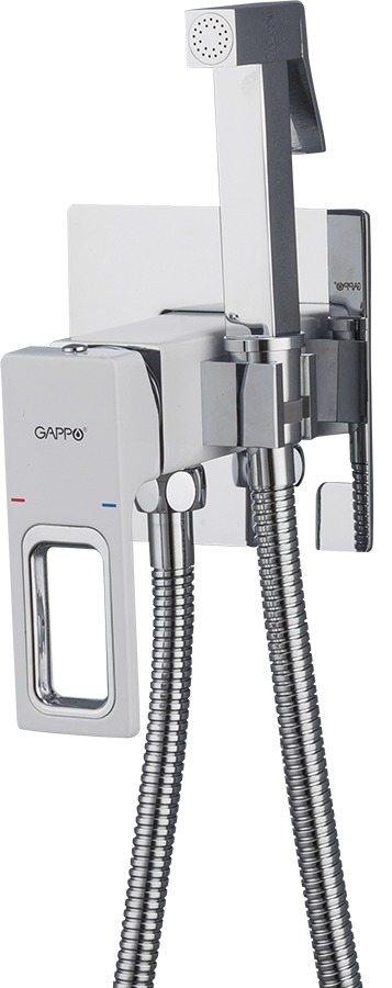 Гигиенический душ Gappo Futura G7217-8 со смесителем, белый/хром